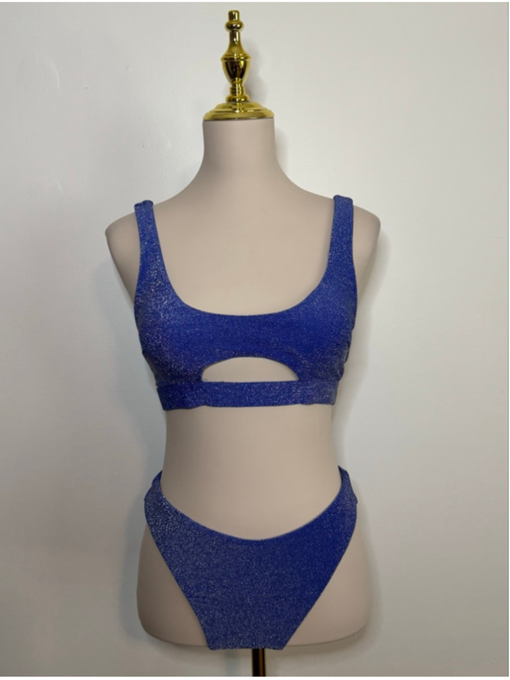 Women's BERLOOK Blue Glitter Bikini Set M